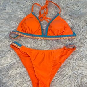 Bright orange bikini set